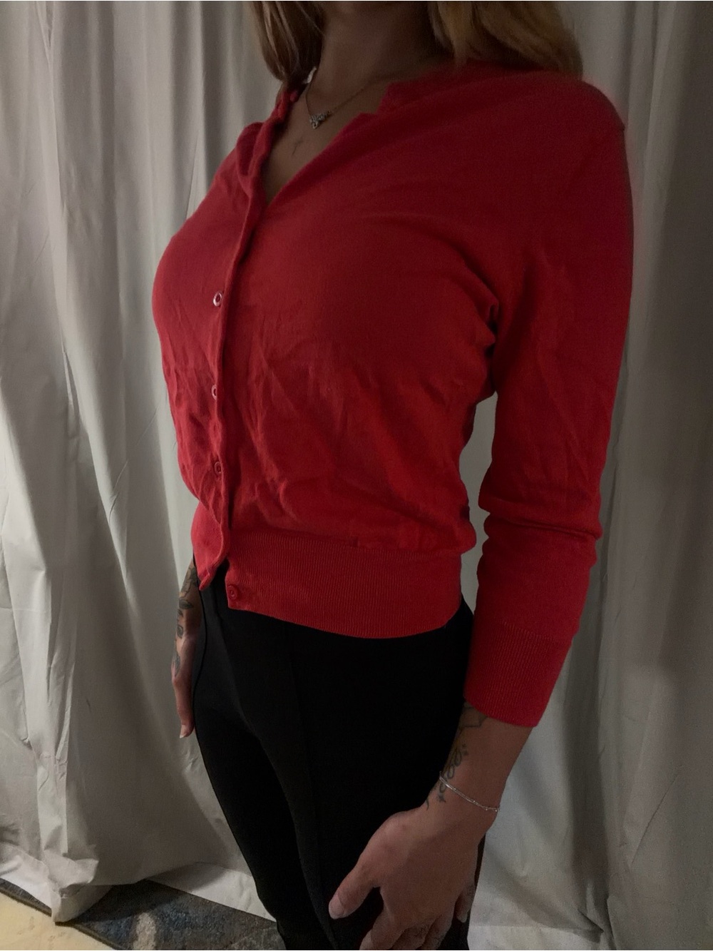 Patagonia Red Button-Up Cardigan